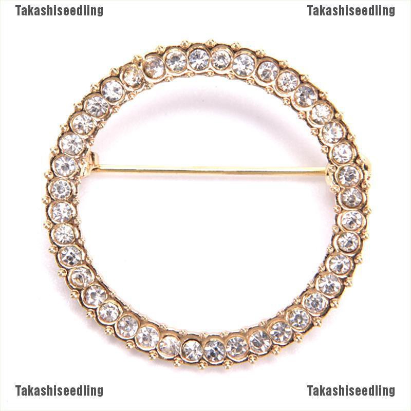 Ghim Cài Áo Hình Tròn Đính Đá Thiết Kế Đơn Giản Thời Trang Cao Cấp