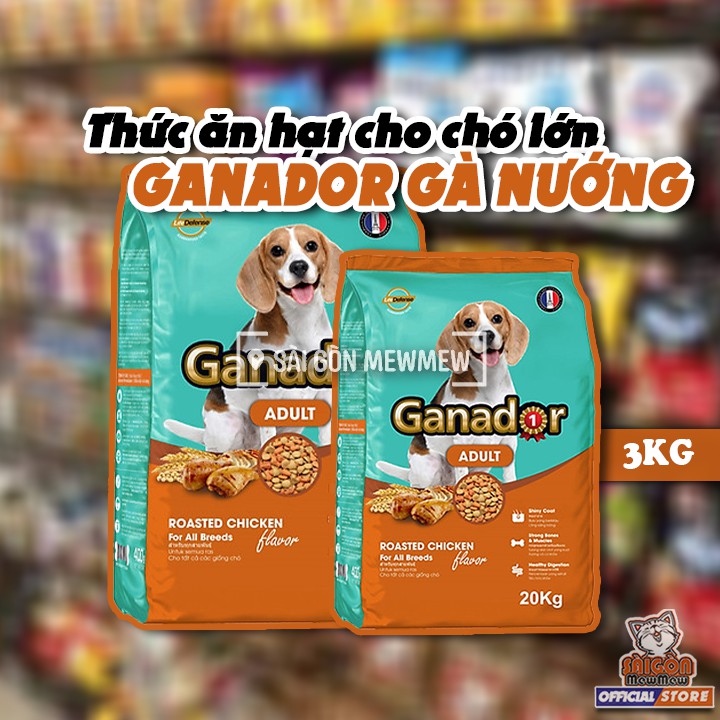 [3KG]Thức ăn cho chó trưởng thành vị gà nướng Ganador Adult Roasted Chicken Flavor 3kg