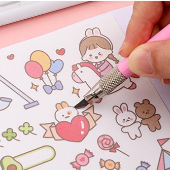 Bộ 4 Tấm Miếng Sticker Hình Dán Học Sinh Nhật Bản Trang Trí Sổ Tay Nhật Ký Điện Thoại Khay Đựng Bút D159