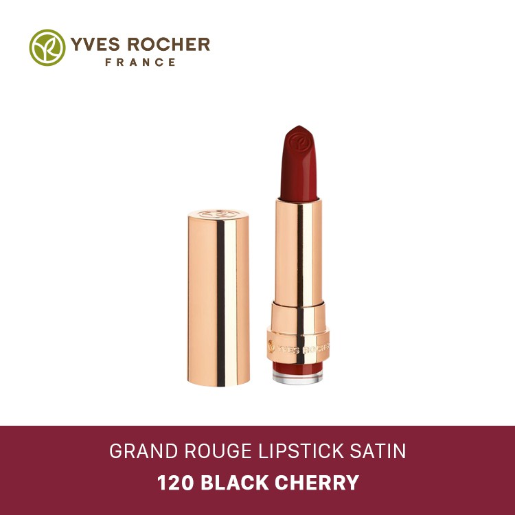 Son Lì Yves Rocher Grand Rouge Lipstick Satin - 120 Black Cherry – 3,7g