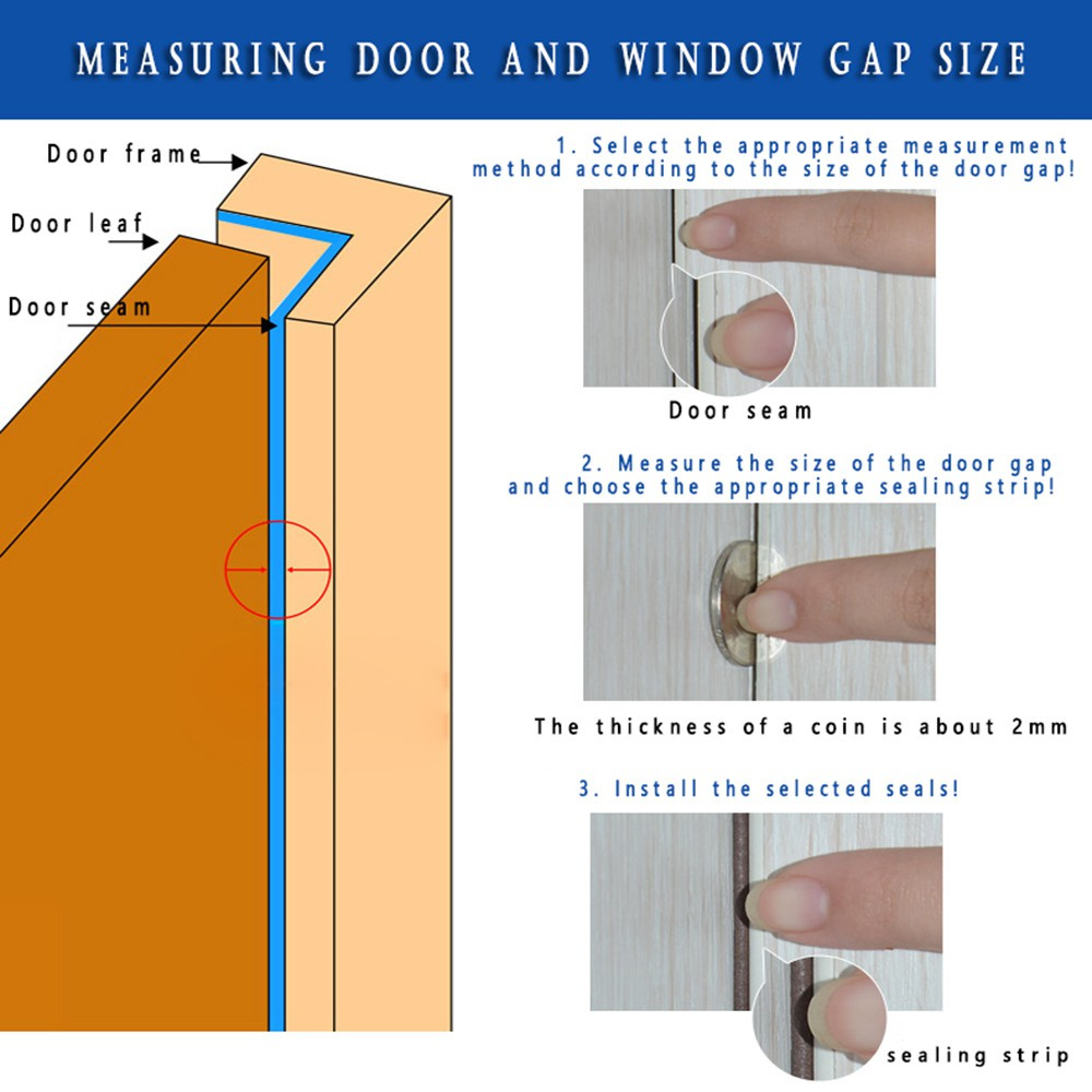 Cuộn Dây Cao Su Xốp Cách Âm Chống Va Chạm Gắn Cửa Sổ / Cửa Ra Vào 5 / 10m D / E / P / I