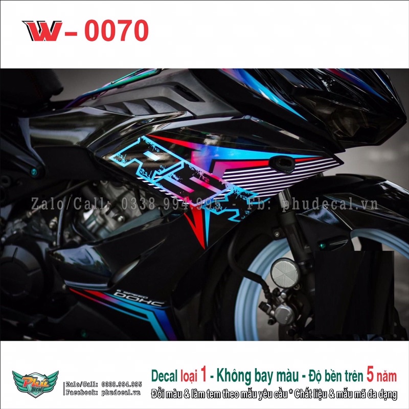 Tem Rời Dán Xe Winner x Đen 7 màu RSX