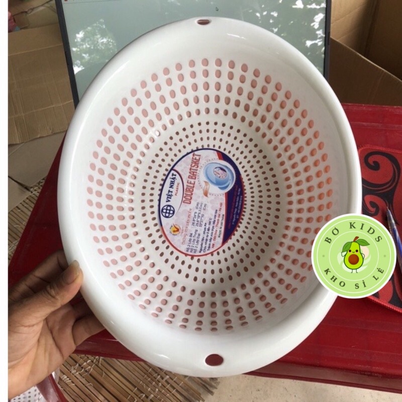 Rổ bầu dục 2 lớp có chậu Việt Nhật 3 size 3230 + 3231 + 3232 Rổ xoài, thuyền 2 lớp các cỡ