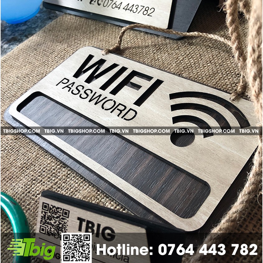 Bảng wifi trang trí treo tường bằng gỗ WF01