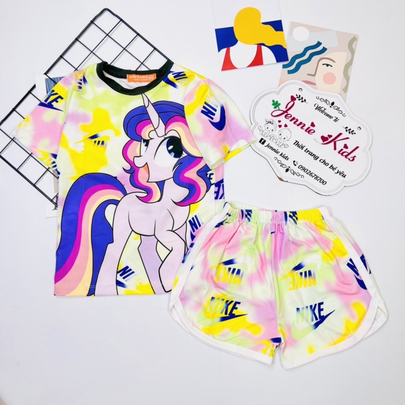 Đồ bộ bé gái, bộ thể thao bé gái vải thun lạnh 3D Jennie Kids J408