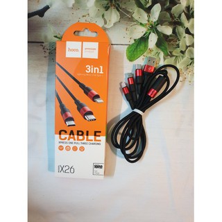 Cáp Hoco X26 iphone 3 đầu 1M-Cáp Hoco X26 iphone 3 đầu 1M - Cáp Hoco X26 iphone 3 đầu