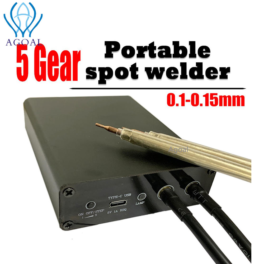 Agoal 6-Speed Portable Spot Welding Machine Mini Spot Welding Pen or Nickel Sheet for 18650 Battery Tool Adjustable Mini Spot Welding Pen for 18650 Battery Tool Kit