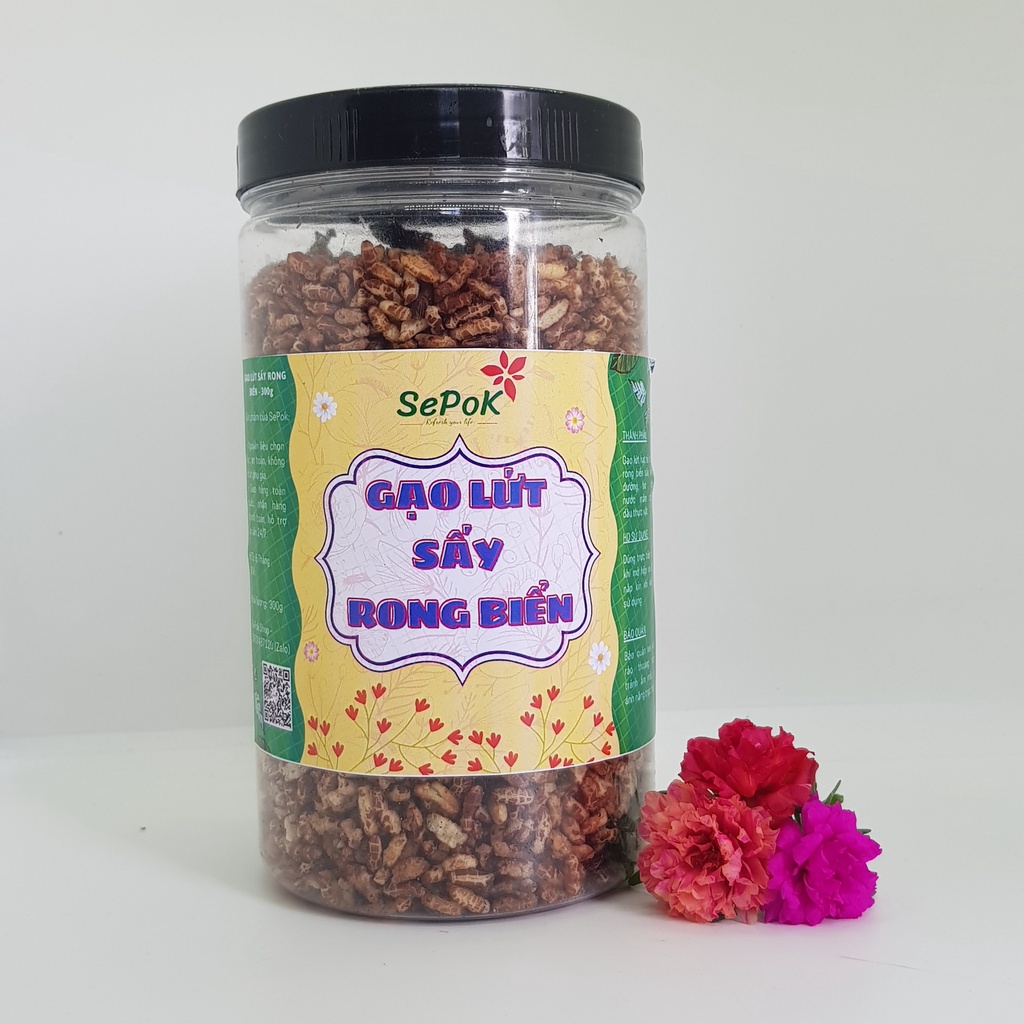 Gạo Lứt Sấy Rong Biển 300g - SePok - Đồ ăn Vặt Thơm Ngon, Giòn Rụm