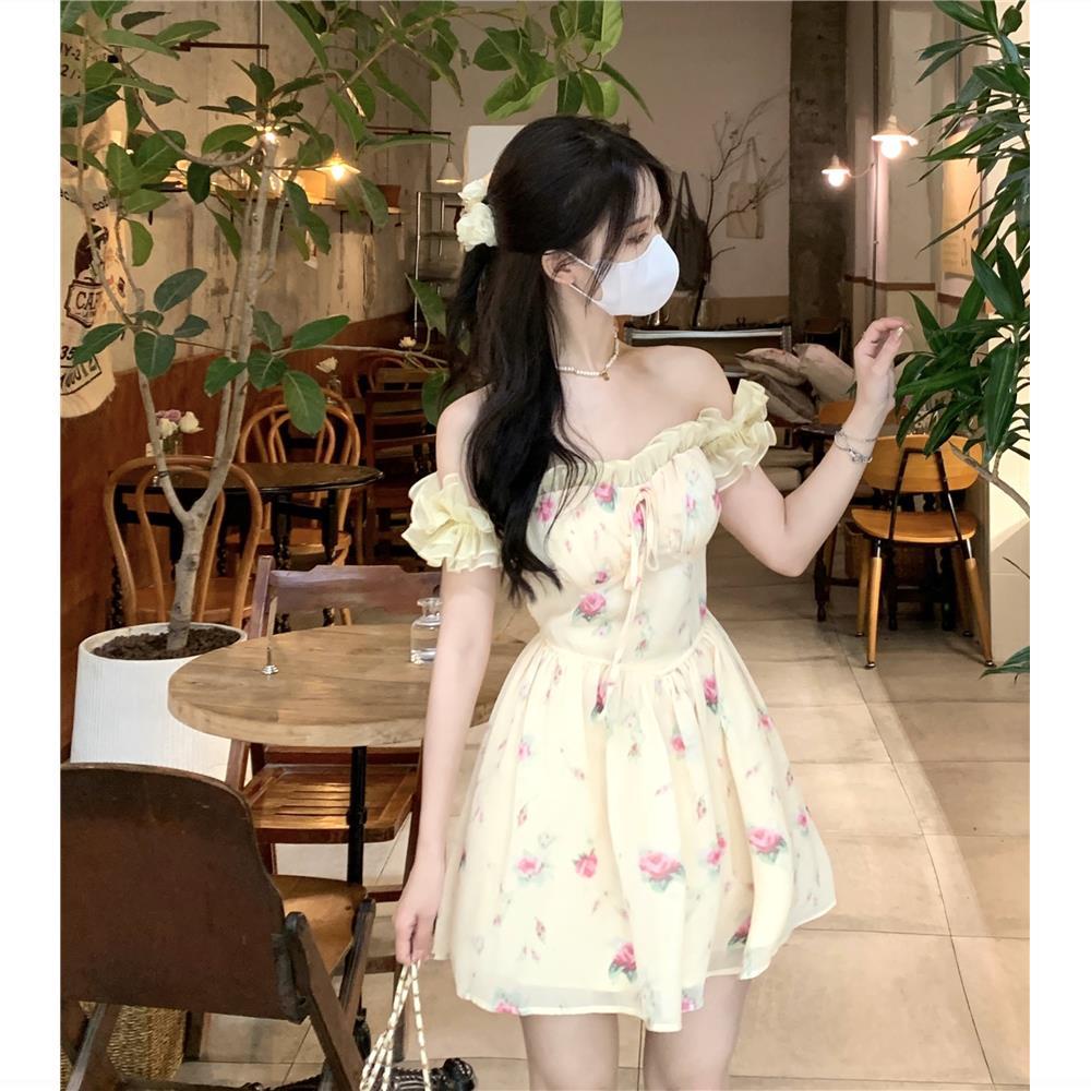Váy babydoll Đầm Ngắn Dáng Chữ A Không Tay In Hoa Thời Trang Mùa Hè 2022 Phong Cách Lãng Mạn Ngọt Ngào Cho Nữ