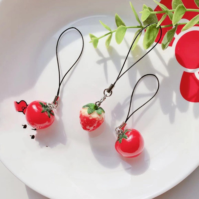 Dây Đeo Điện Thoại / Chìa Khóa Họa Tiết Trái Cây Hoạt Hình Mini Dễ Thương