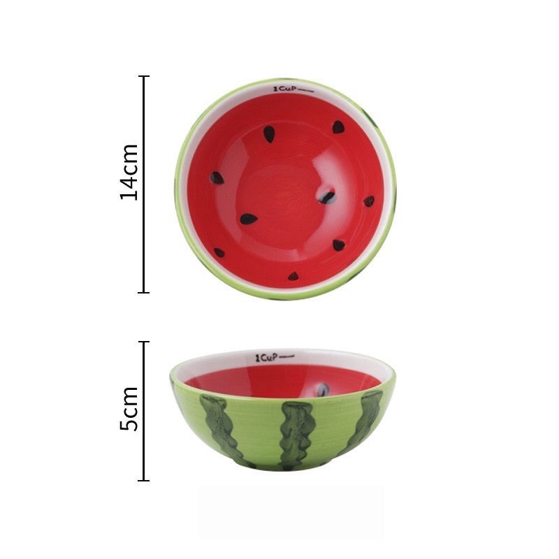 Bát Ăn Dặm Hình Hoa Quả To, Bát Gốm Sứ Trang Trí Hình Quả Cam,Quả Chanh, Quả Dưa Hấu, Quả Bí 300ml Dễ Thương- Beofamily