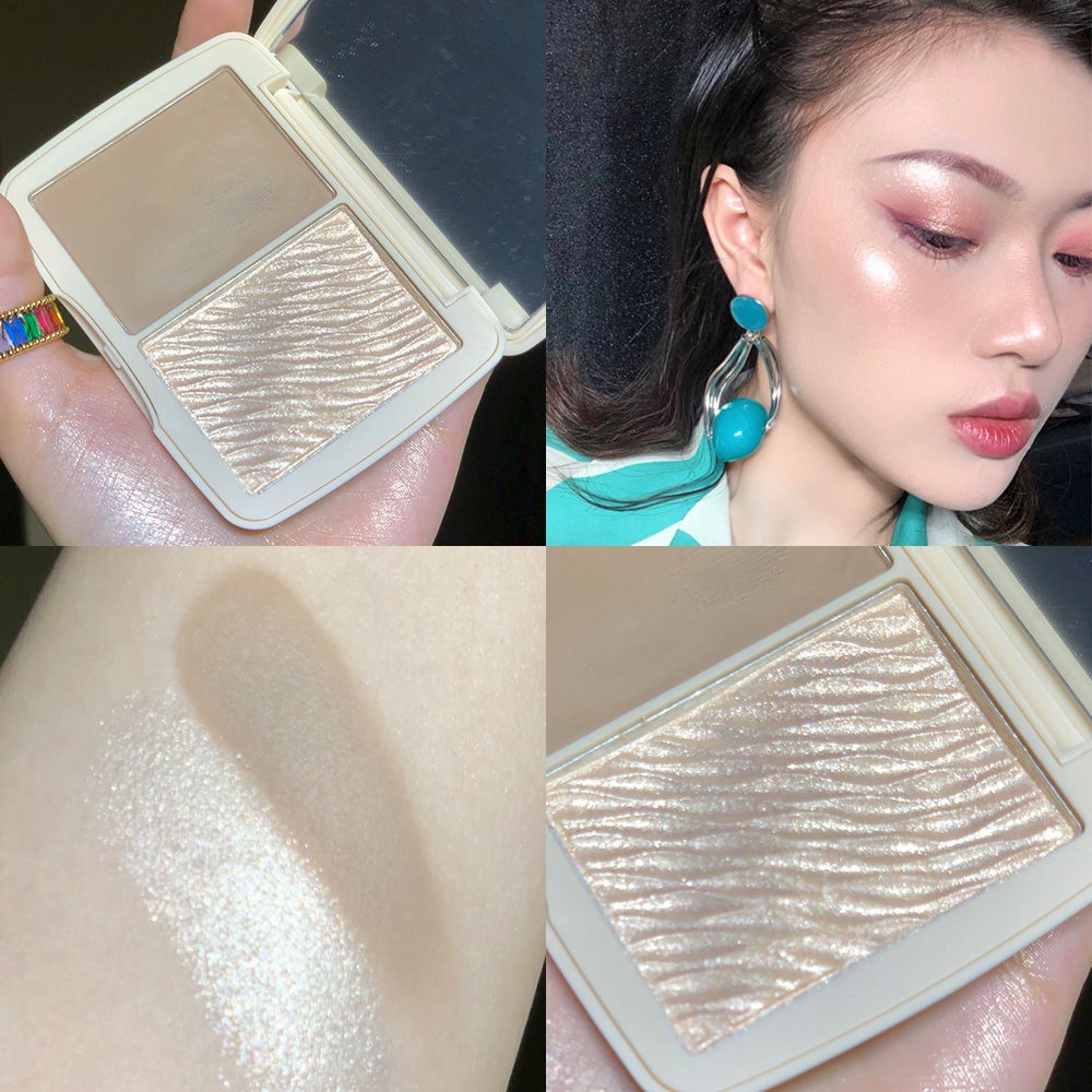 [Hàng mới về] Phấn Nén Bắt Sáng Kiêm Phấn Má Hồng 2 Trong 1 Novo Tiện Dụng Khi Trang Điểm