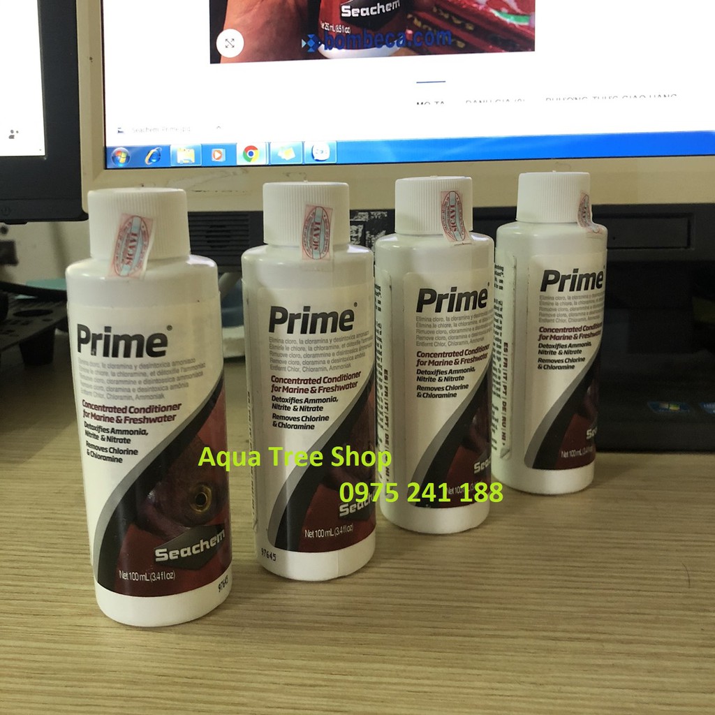 Seachem Prime dung dịch xử lý nước cho bể cá cảnh (loại bỏ chlorine, chloramine và giải độc ammonia)