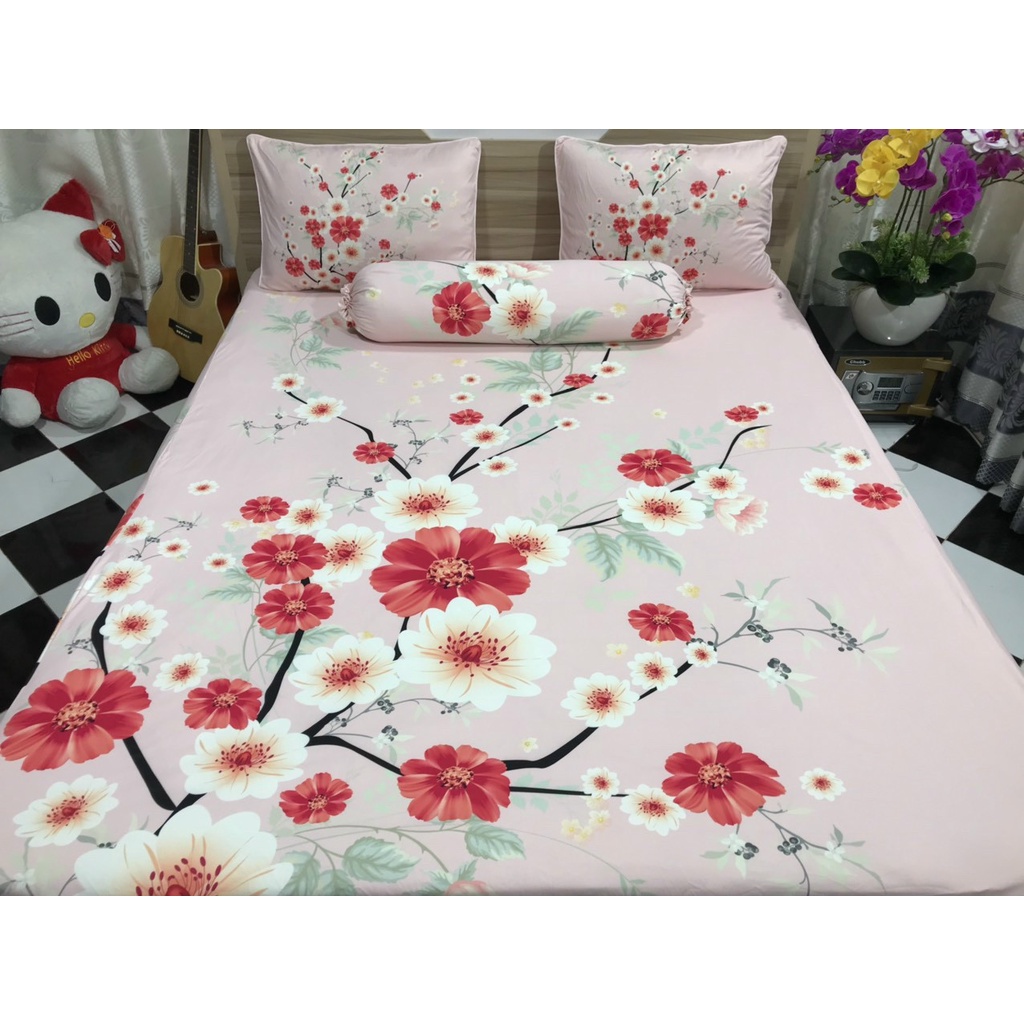 Bộ ga giường thun lạnh Hàn Quốc cute Xưởng Ga Gối Tuệ Mẫn - TM185 | BigBuy360 - bigbuy360.vn