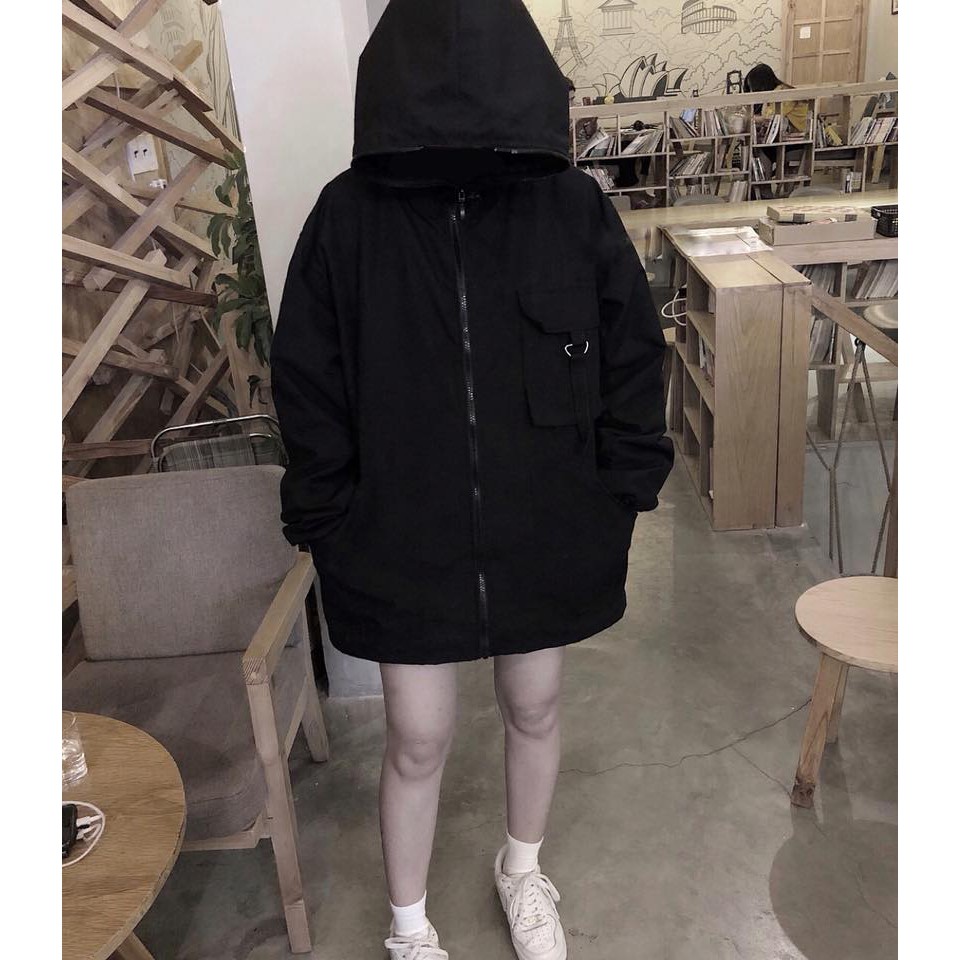 Áo Khoác Dù Túi Hộp TRÙM MẶT Ulzzang Unisex 1hitshop