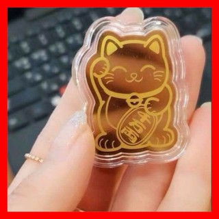 [GIÁ HỦY DIỆT] Combo 5 mèo thần tài mạ vàng chiêu tài lộc dùng để dán điện thoại, để trong ví tiền