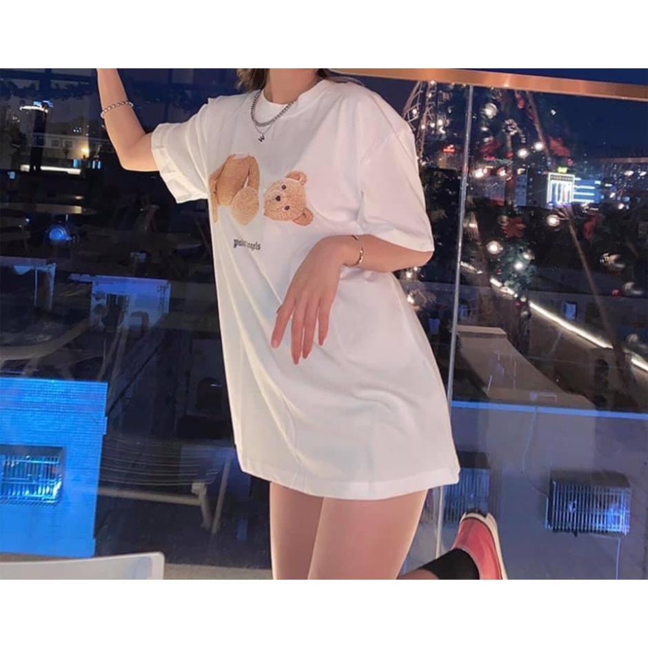 Áo phông form rộng tay lỡ cotton dáng Unisex Form rộng Hình Gấu ADLV  xuongmayconghuong