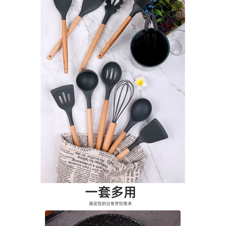 Bộ Dụng Cụ Nấu Ăn Bằng Silicone Cao Cấp Tiện Dụng