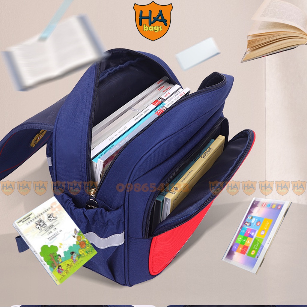 Cặp sách học sinh tiểu học HA BAGS để sách ngang kích thước 32x33x17cm H1001