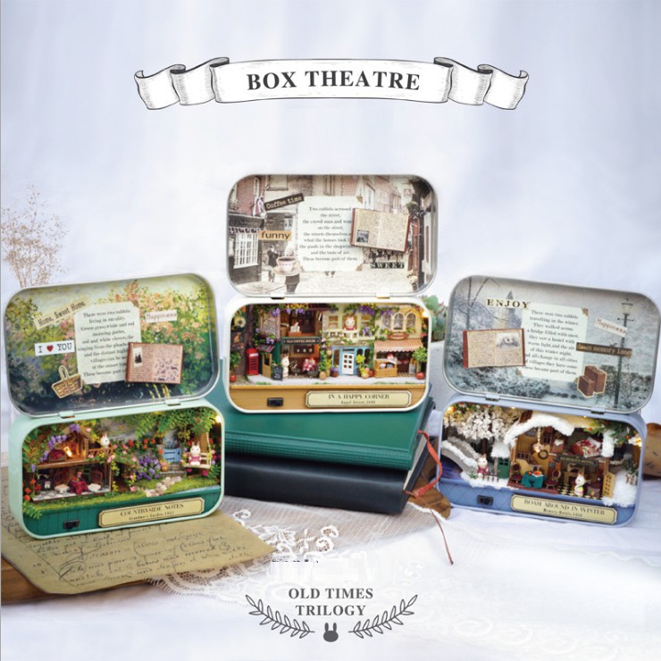 Mô hình nhà DIY Doll House Box Theatre Q004 -Q006 Kèm Bộ dụng cụ và Keo dán