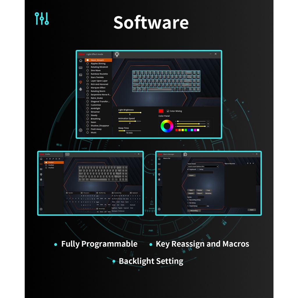 Bàn phím cơ không dây Royal Kludge RK92 NEW HOTSWAP, Led RGB, Type C, Bluetooth 5.0, Wireless 2.4G - CHÍNH HÃNG