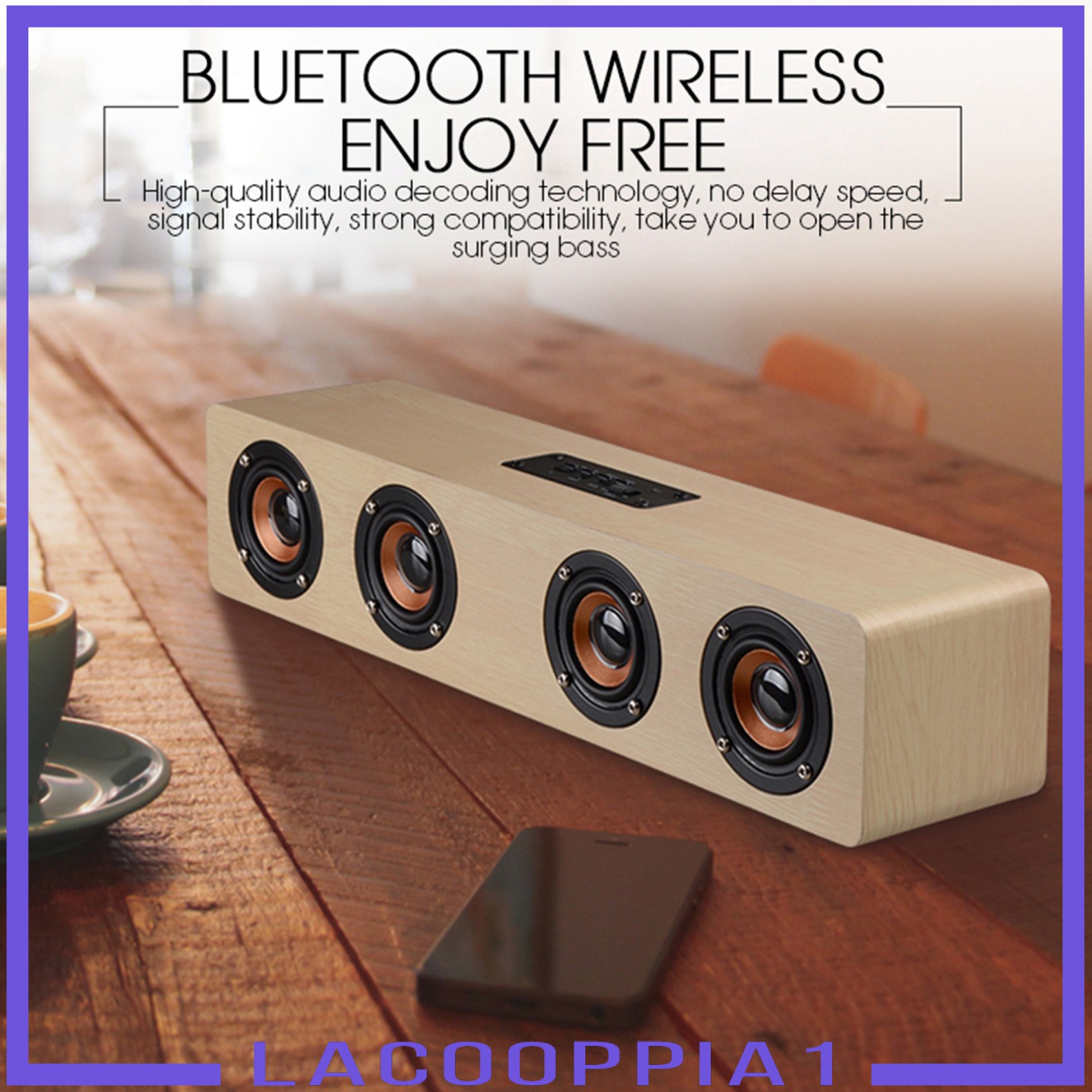 Loa Bluetooth Lapopopia1 Bằng Gỗ Âm Thanh Siêu Mạnh Kích Thước 380mm