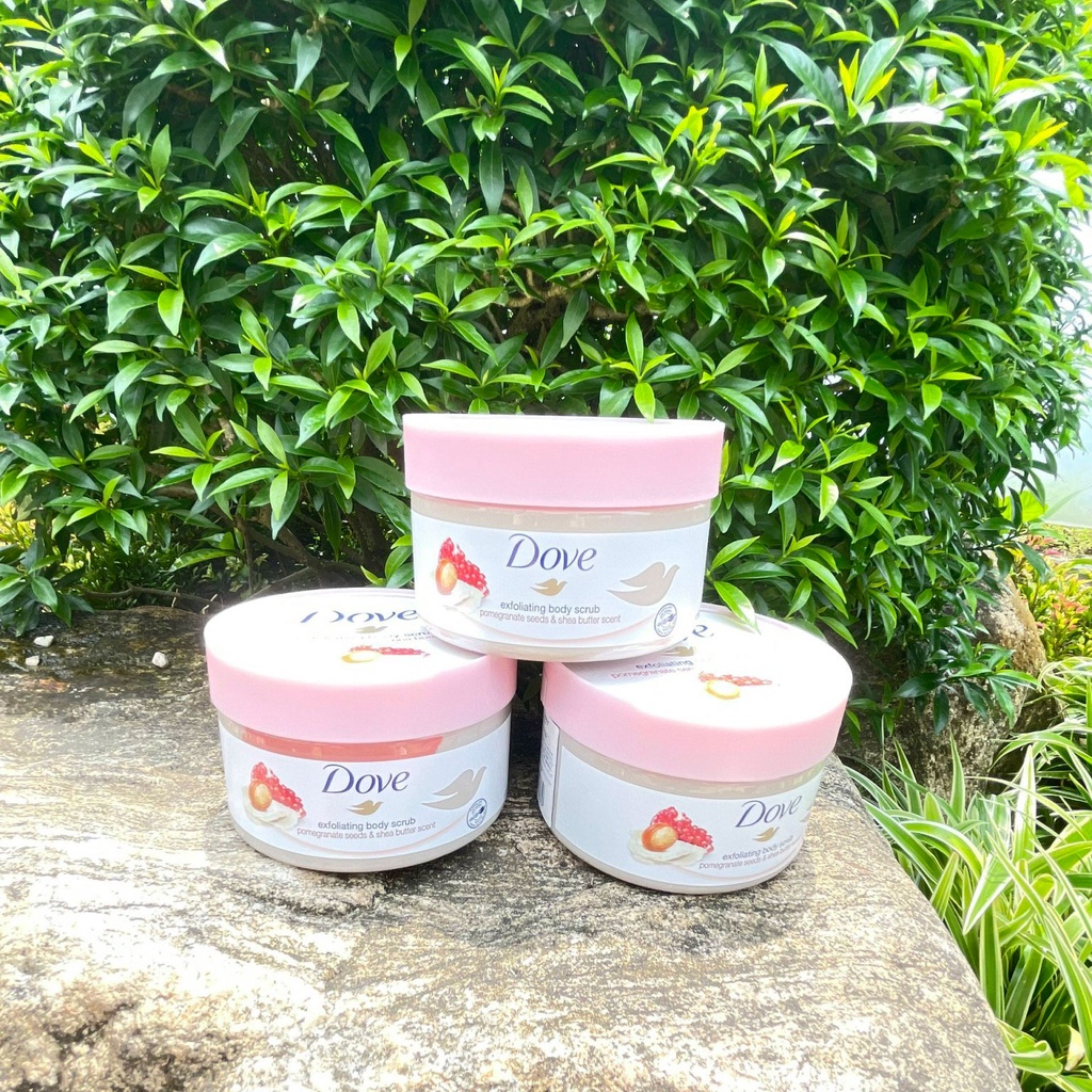 Tẩy Da Chết Dove Exfoliating Body Scrub Lựu và bơ hạt mỡ