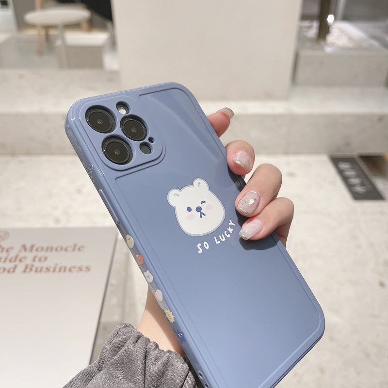 Ốp lưng iphone silicon gấu dễ thương cho Iphone 7 8 Plus SE X XS XS Max 11 12 13 Pro Max