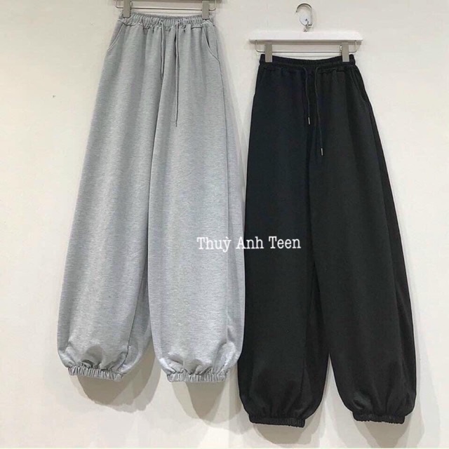 [TẶNG GÓI XẢ VẢI] Quần boom thụng bo chun ống rộng Unisex, quần thun kiểu dáng jogger thời trang