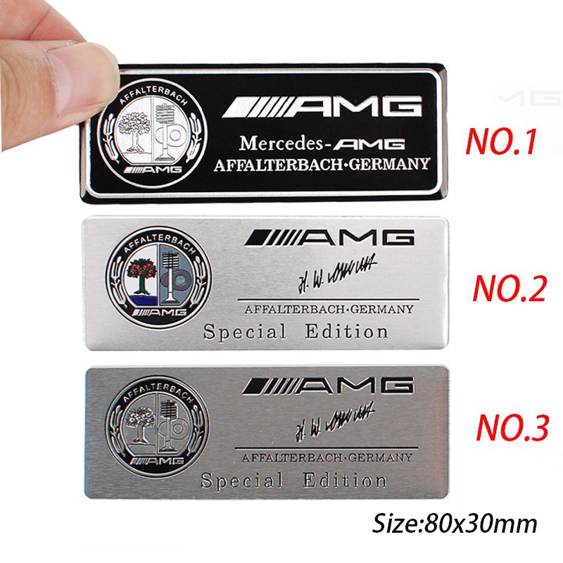 Miếng Dán Kim Loại Trang Trí Xe Hơi Mercedes Benz W203 W204 W168 Cla Gla Glk Amg Brabus