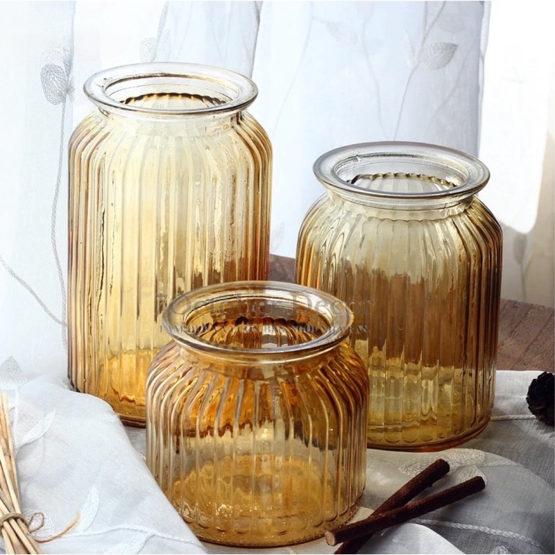 Bình hoa màu hổ phách 18cm và 25cm trang trí nhà cừa siêu sang ❤️❤️