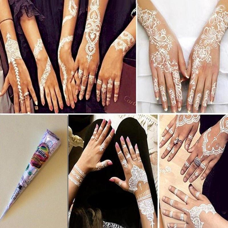 Mực Henna xăm tạm thời màu trắng tự nhiên thời trang