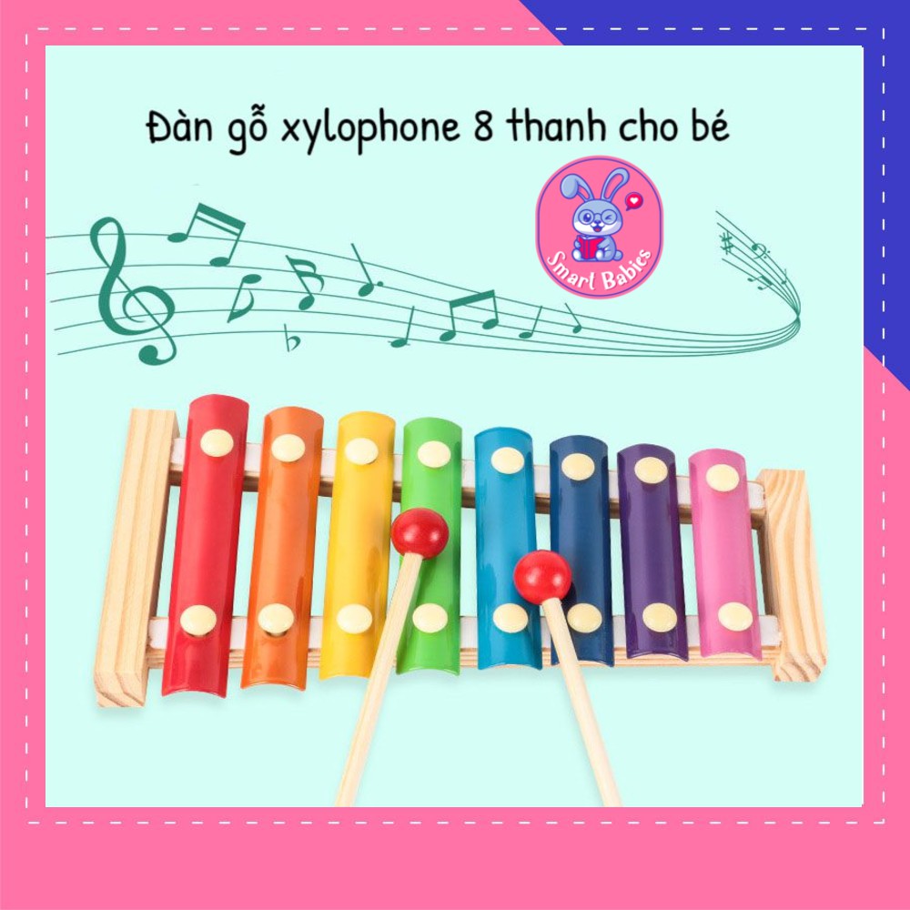 Đàn gỗ xylophone 8 thanh cho bé giúp kích thích bé phát triển cảm quan, cảm thụ âm nhạc