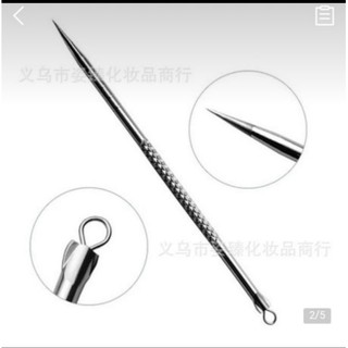 Que nặn mụn 2 đầu bằng thép không gỉ - trị mụn cám và mụn trứng cá