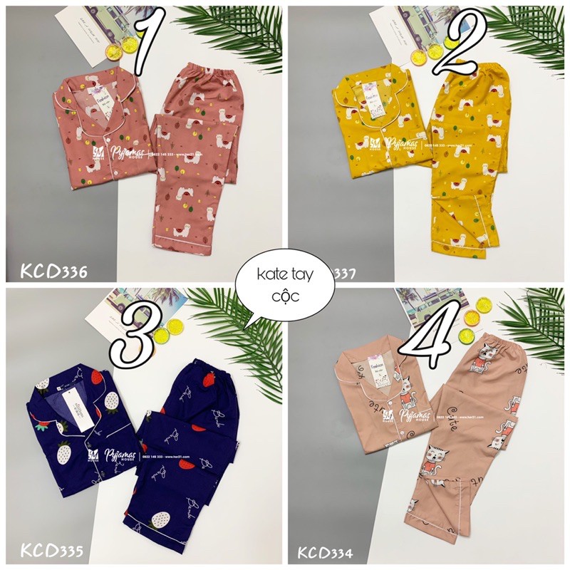 PIJAMA KATE THÁI TAY NGẮN QUẦN DÀI