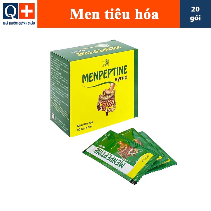 (Hộp 20 gói) Men tiêu hóa dạng siro MENPEPTINE SYRUP - kích thích ăn ngon, tăng cường sự hấp thu, hỗ trợ tiêu hóa