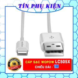 Cáp sạc iphone wopow lc505x | lightning 2.4a | chính hãng