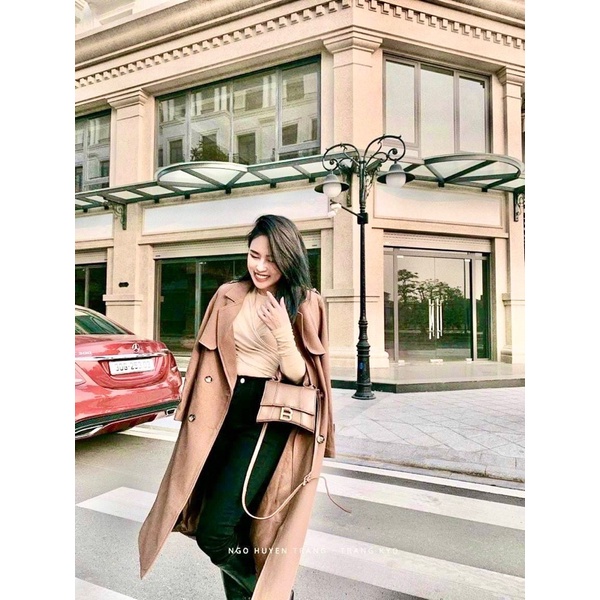 ÁO DẠ KEM MANGTO DÁNG DÀI CỘT EO