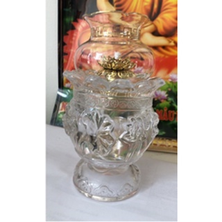 Đèn thắp dầu lưu ly hoa sen 039