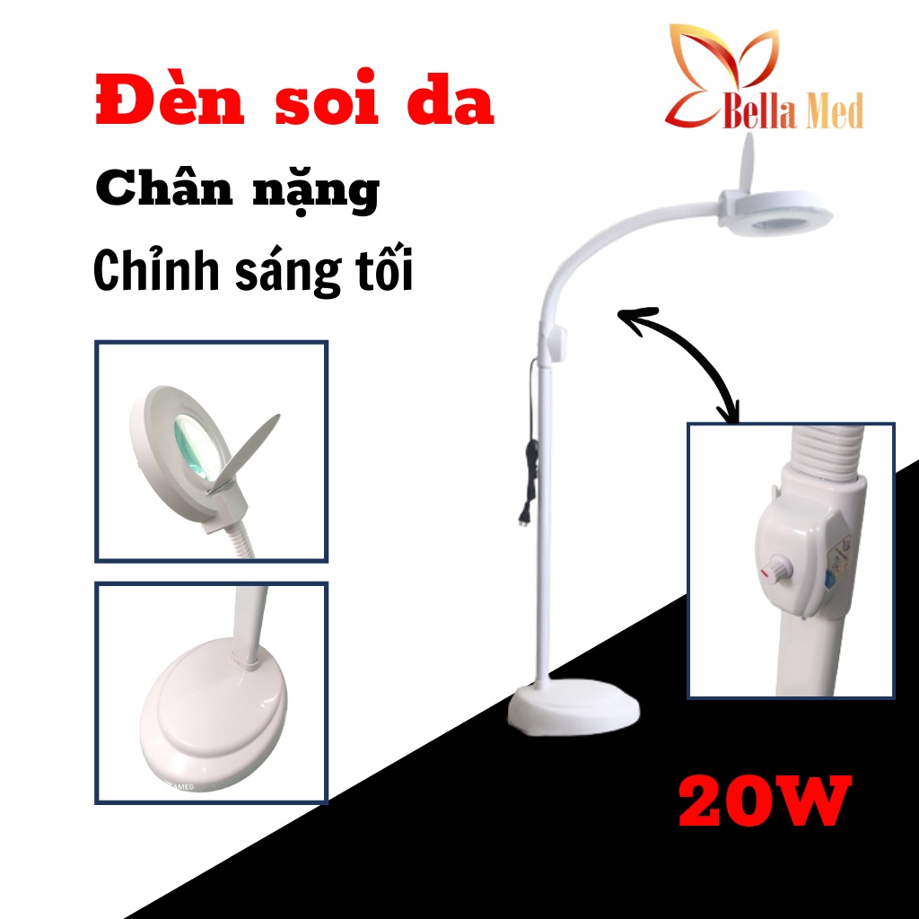 Đèn led soi da cho spa, phun xăm có dimmer chỉnh sáng tối chân nặng