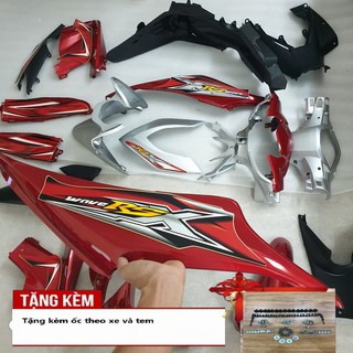 Bộ nhựa áo xe Wave RSX 110 đời từ 2010 đến 2012 Màu Đỏ [KÈM LUÔN CẢ TEM & ỐC ] Dàn áo xe Wave RSX - B547