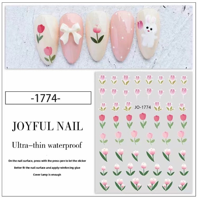Sticker mẫu hoa 3d miếng dán móng tay nail