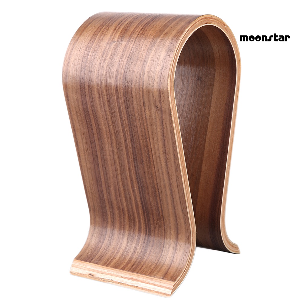 MN_moonstar Universal U-Shaped Wooden Stand for On-Ear Over-Ear Around-Ear Headphone Headset