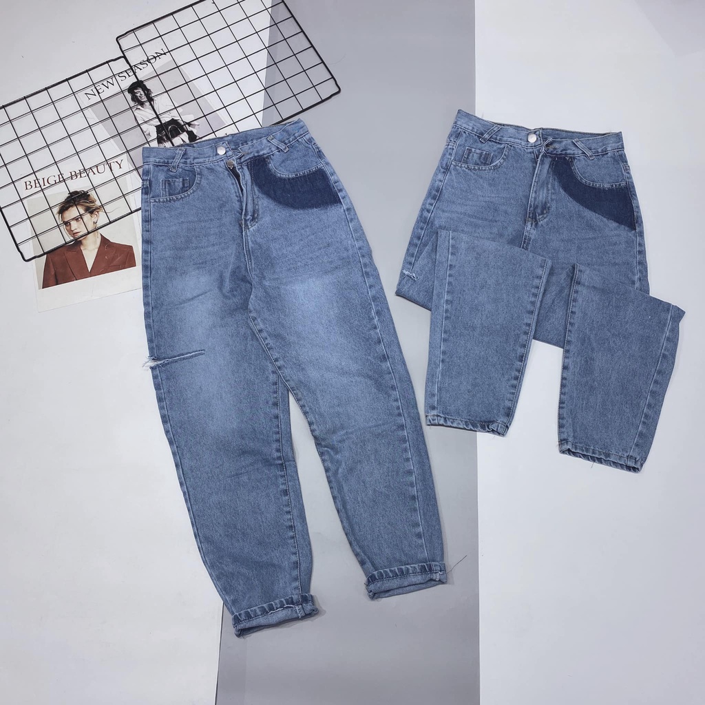 QUẦN jeans boy xanh viền túi đậm(kèm ảnh thật và video)