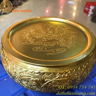 Cơi Đựng Trầu Hoa Văn Bằng Đồng Màu Vàng-Cơi Trầu Bằng Đồng-Âu Trầu Tặng Mẹ