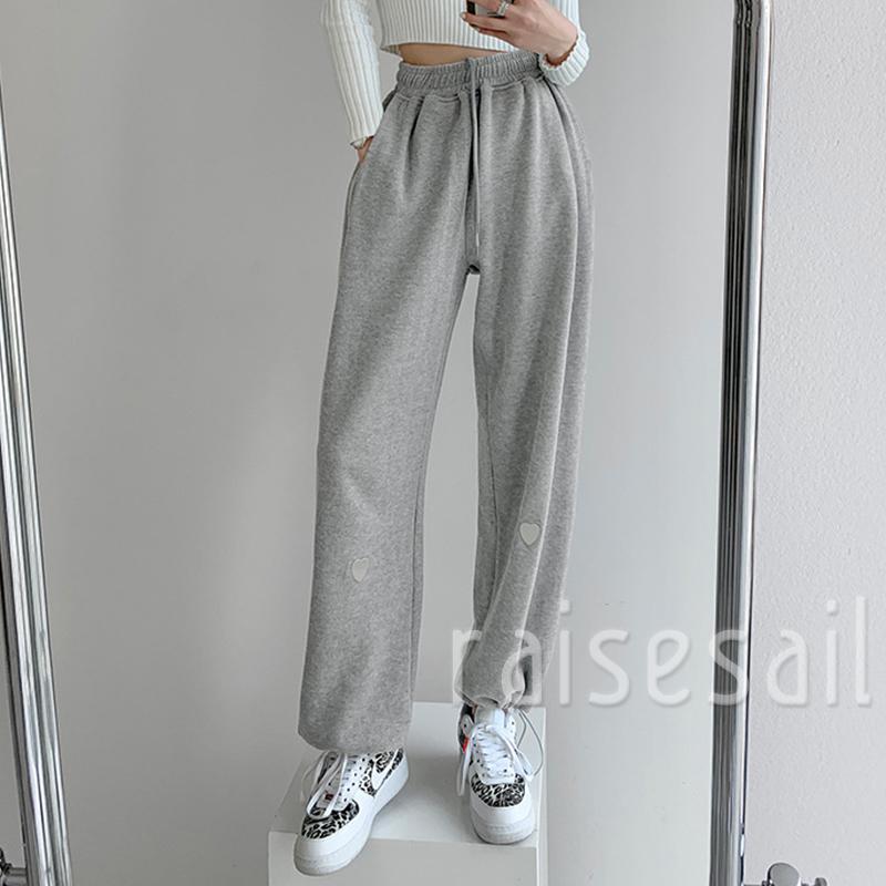 RS Quần Dài Lưng Cao In Họa Tiết Trái Tim Thời Trang Cho Nữ