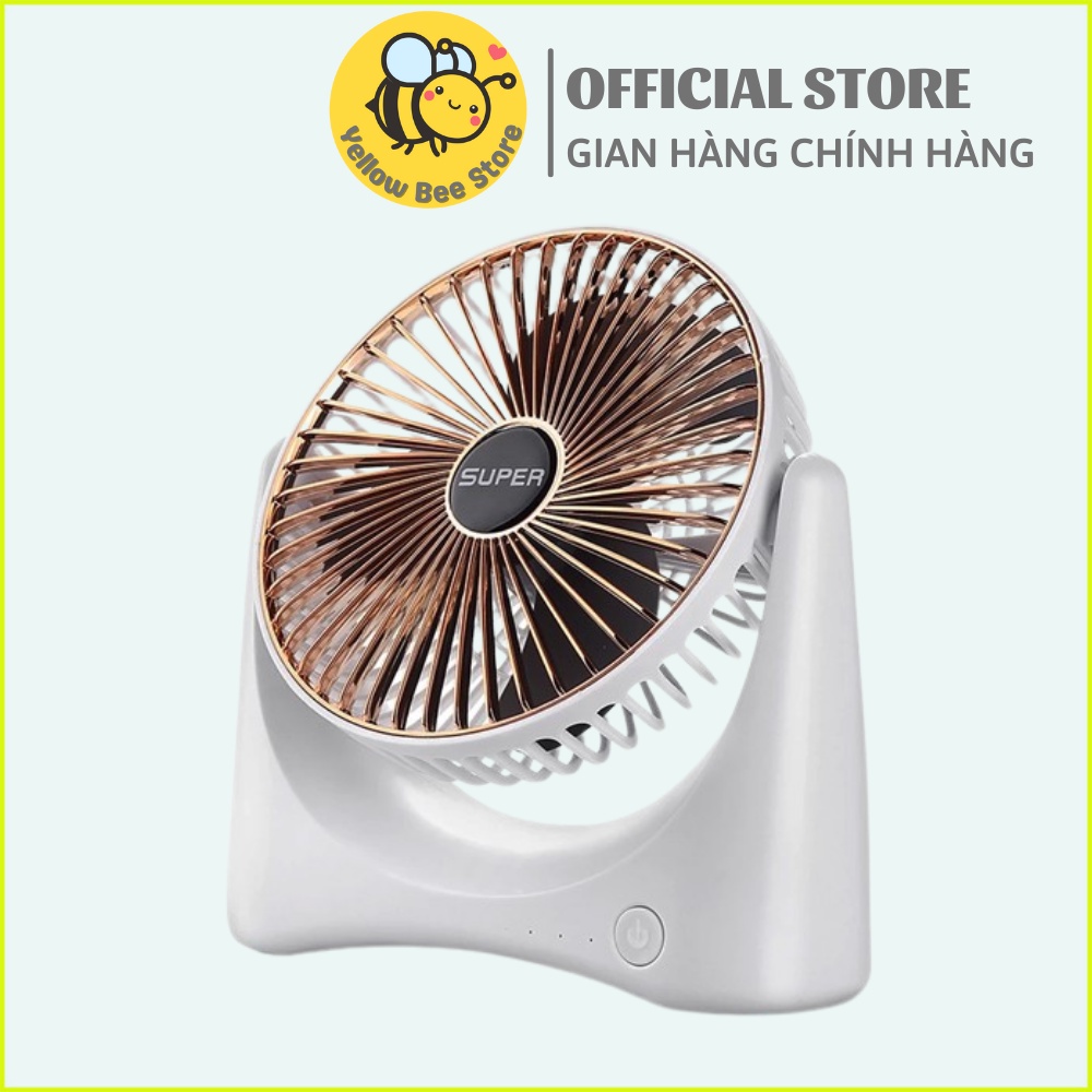 Quạt mini để bàn sạc tích điện Super Fan, 3 chế độ gió, để bàn làm việc, ô tô, bảo hành 12 tháng