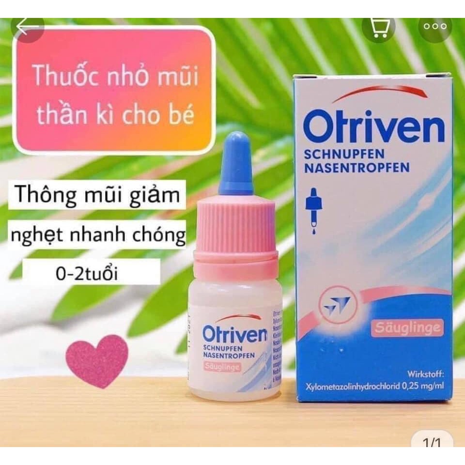 Nhỏ mũi OTRIVEN ĐỨC 0-2 tuổi