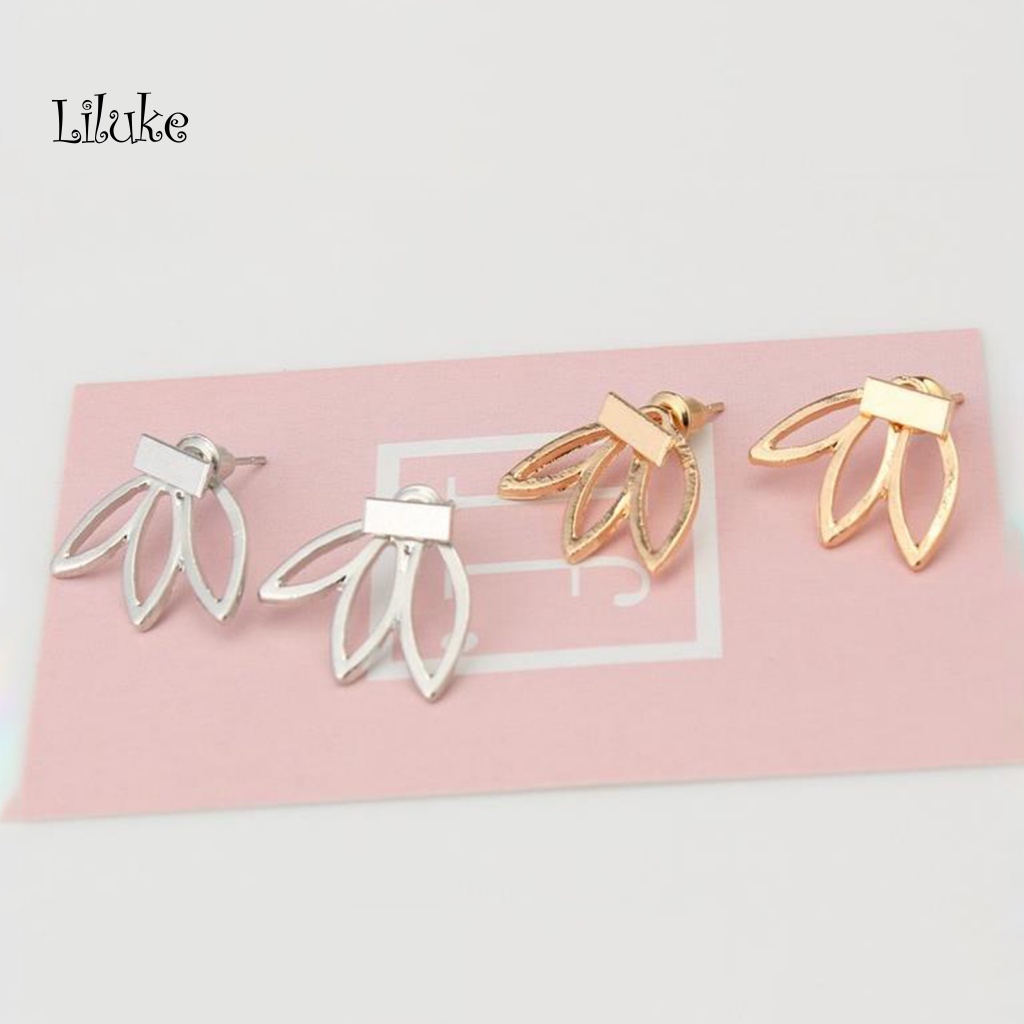 Đôi Khuyên Tai HìNh Hoa Sen ĐíNh Kim Cương Giả ThờI Trang Cho Nữ