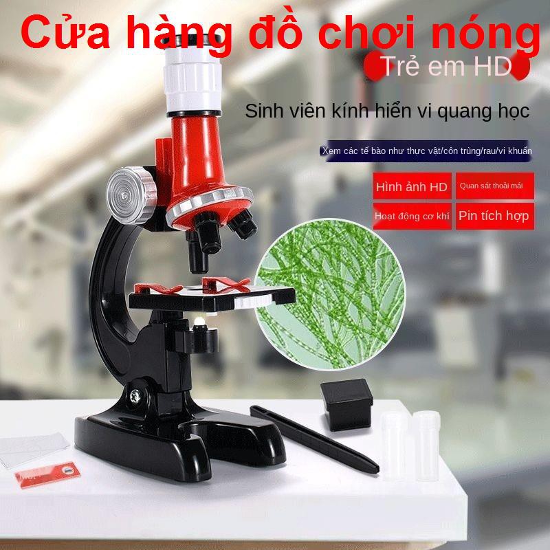 kính hiển vi dành cho trẻ em khoa học phóng đại cao và bộ câu đố sinh vật phổ biến Đồ chơi tập, thí nghiệm, trường